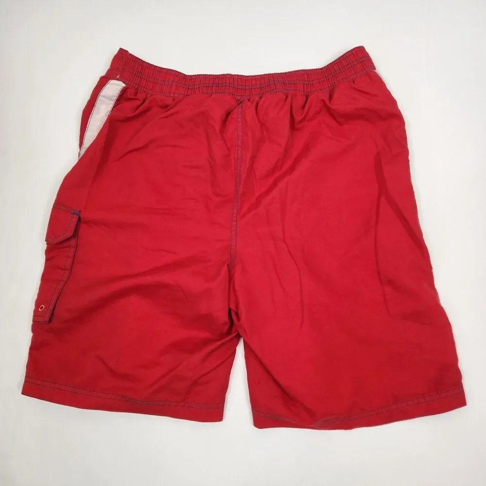 G III MLB Philadelphia Phillies Y2K Drawstring Waistline Cargo Swim Trunks L